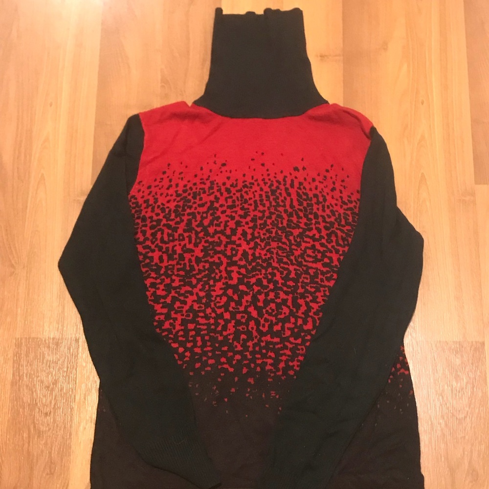 Black & Red Fade Turtleneck